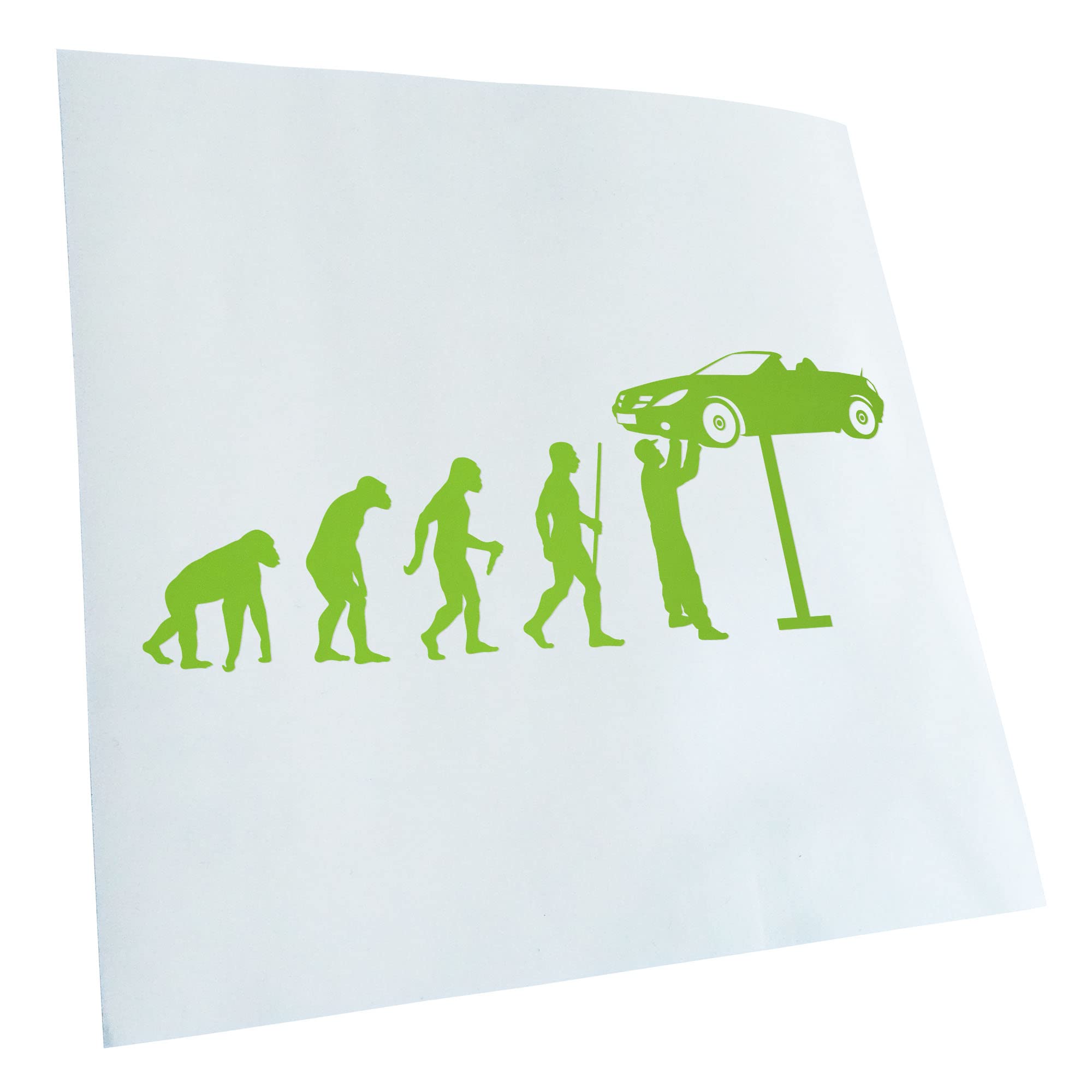 Kiwistar - Car Sticker - Car Mechanic Evolution - Lime Green - 30 x 11 cm - Rear Window Car Sticker Weatherproof for Car Truck Moped Truck - Sticker Exterior Self-Adhesive Tuning Accessories for