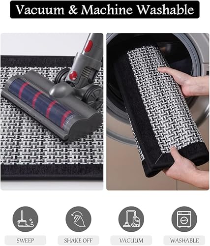 Miniatura 6 de PADOOR Tapetes de cocina para piso, alfombras de cocina antideslizantes, lavables, con parte trasera de goma, súper absorbente, alfombra para