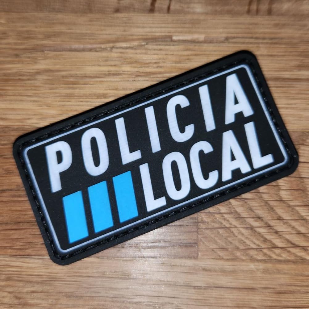 Parche Militar Táctico Policia Local 3D PVC Hook&Loop Insignia Policial para Mochila Airsoft Supervivencia Outdoor