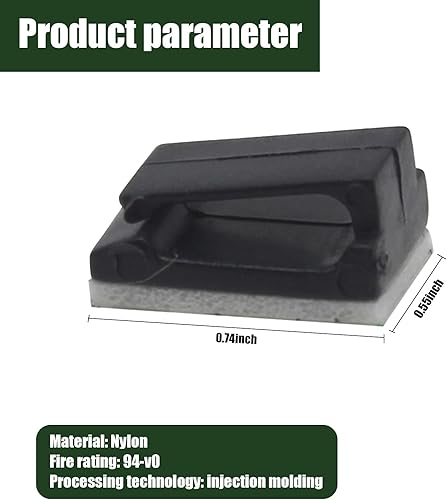 Miniatura 2 de gunhunt 100 clips de retención de cables para automóviles, 0.47 x 0.11 x 0.36 pulgadas, PA66, hebilla de cableado autoadhesiva para grabador de