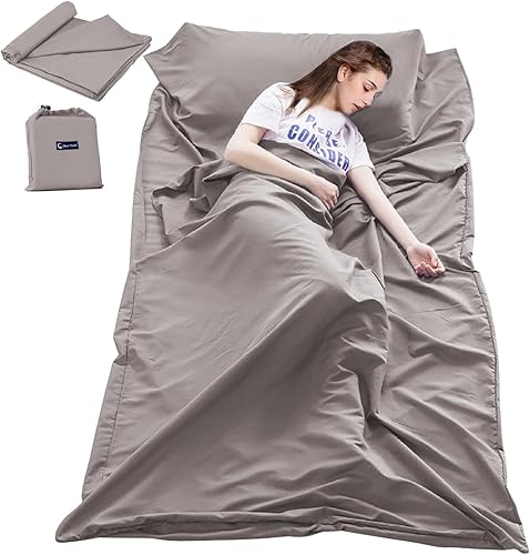 Miniatura 10 de Saco de dormir con forro de sábanas de viaje para hotel, sábanas de viaje para hotel, sábanas de viaje para hotel, saco de dormir compacto Caqui