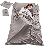 Sleeping Bag Liner Travel Sheets for Hotel Camping Sheets Travel Bed Sheets for Hotel Lightweight Single &Double Compact Sleeping Bag Sack Breathable Travel Sleeping Bag for Hotels Adult Compact Sacks