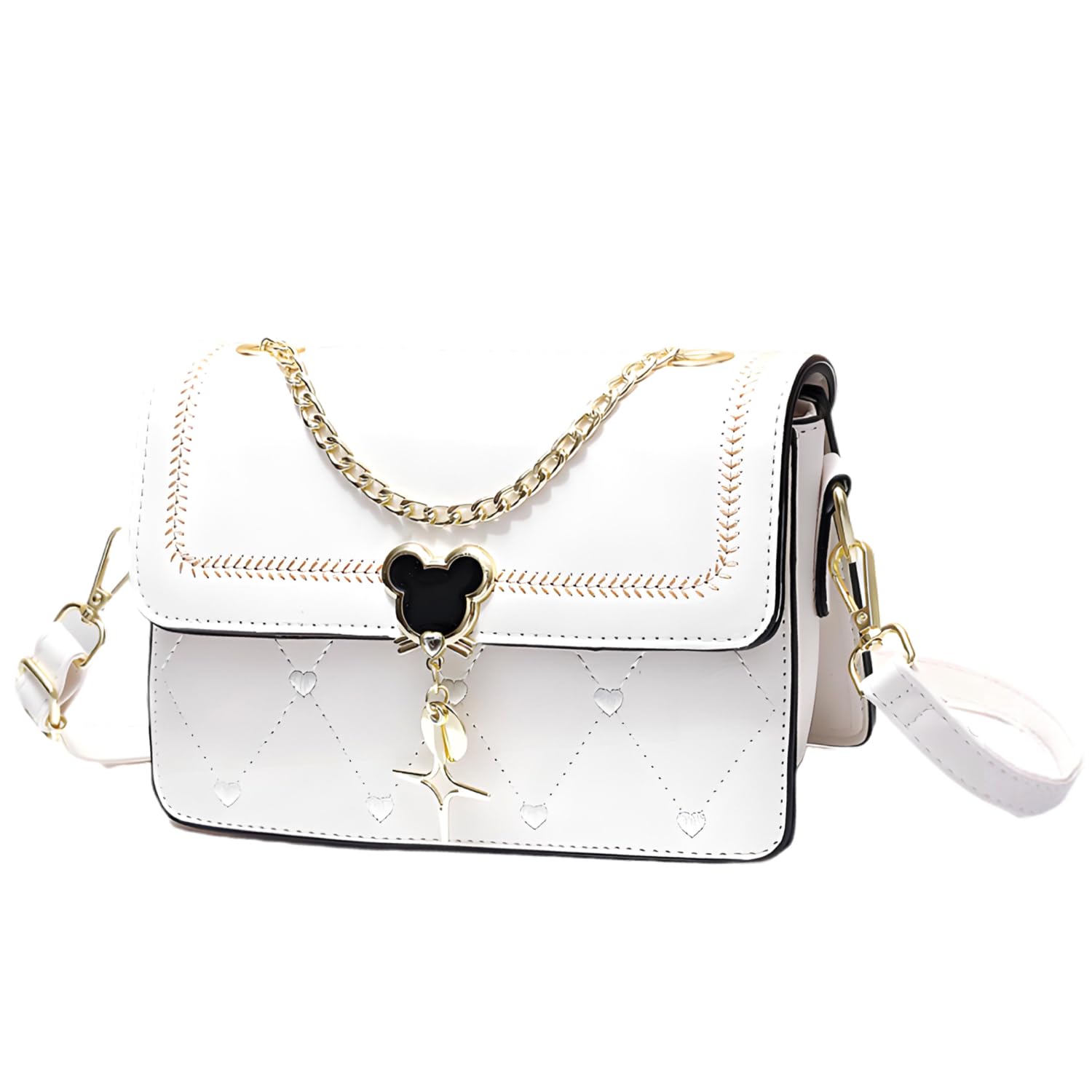 Jopchunm Womens Top Handle Satchel Heart Embroidered Quilted Purses Designer Handbags Small Crossbody Bags