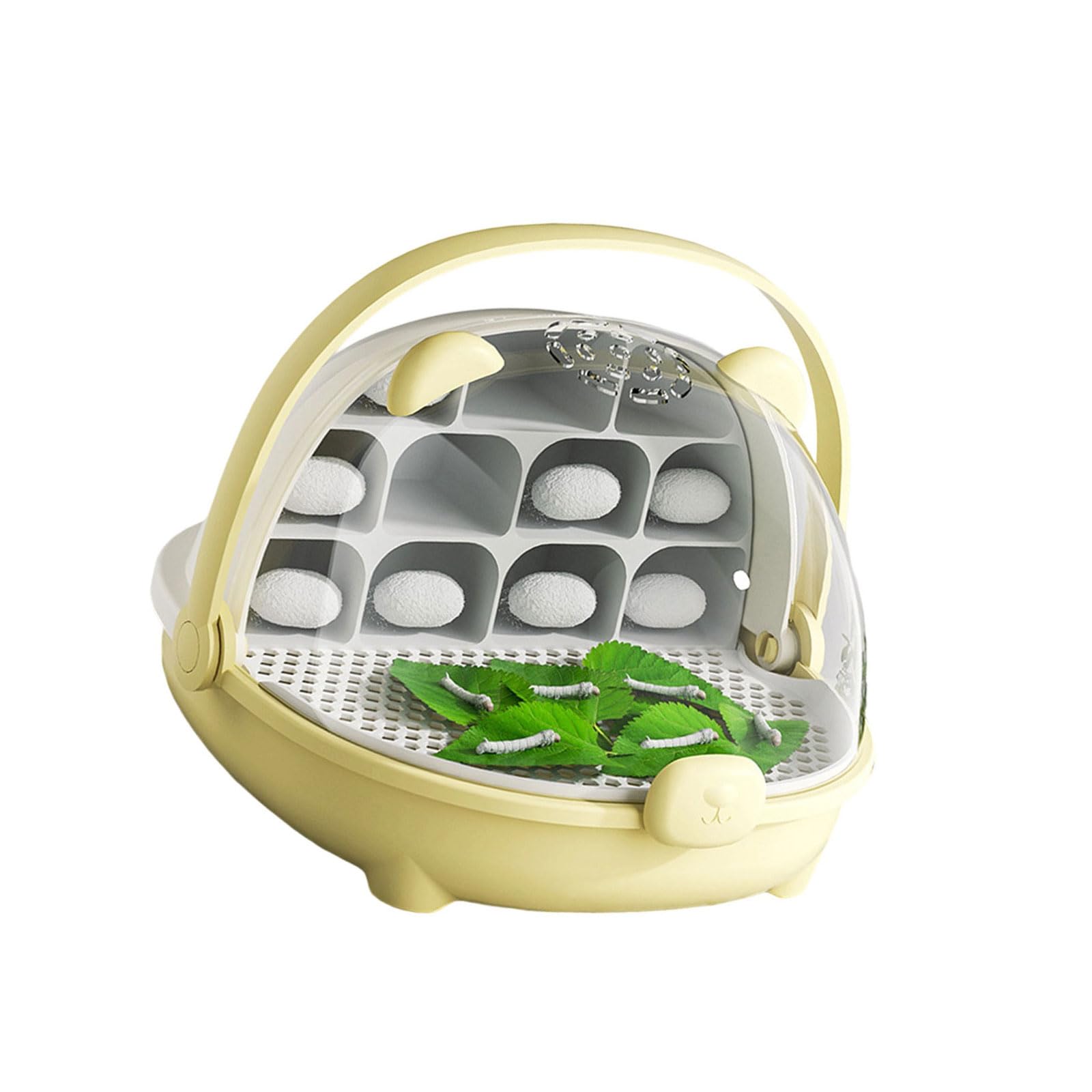 Msioytog Ventilated Silkworm Breeding Case with Clear Detachable Chamber Design for Organized Silkworm Habitats Container Indoor Habitat with Removable Tray