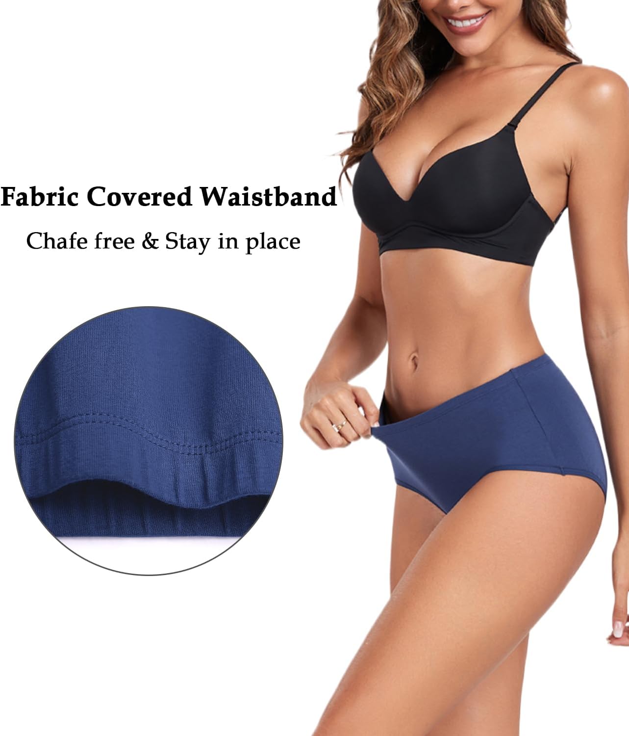 wirarpa Women's Underwear Cotton Hipster Panties Ladies Panties 6 Pack (Regular & Plus Size) - Image 3