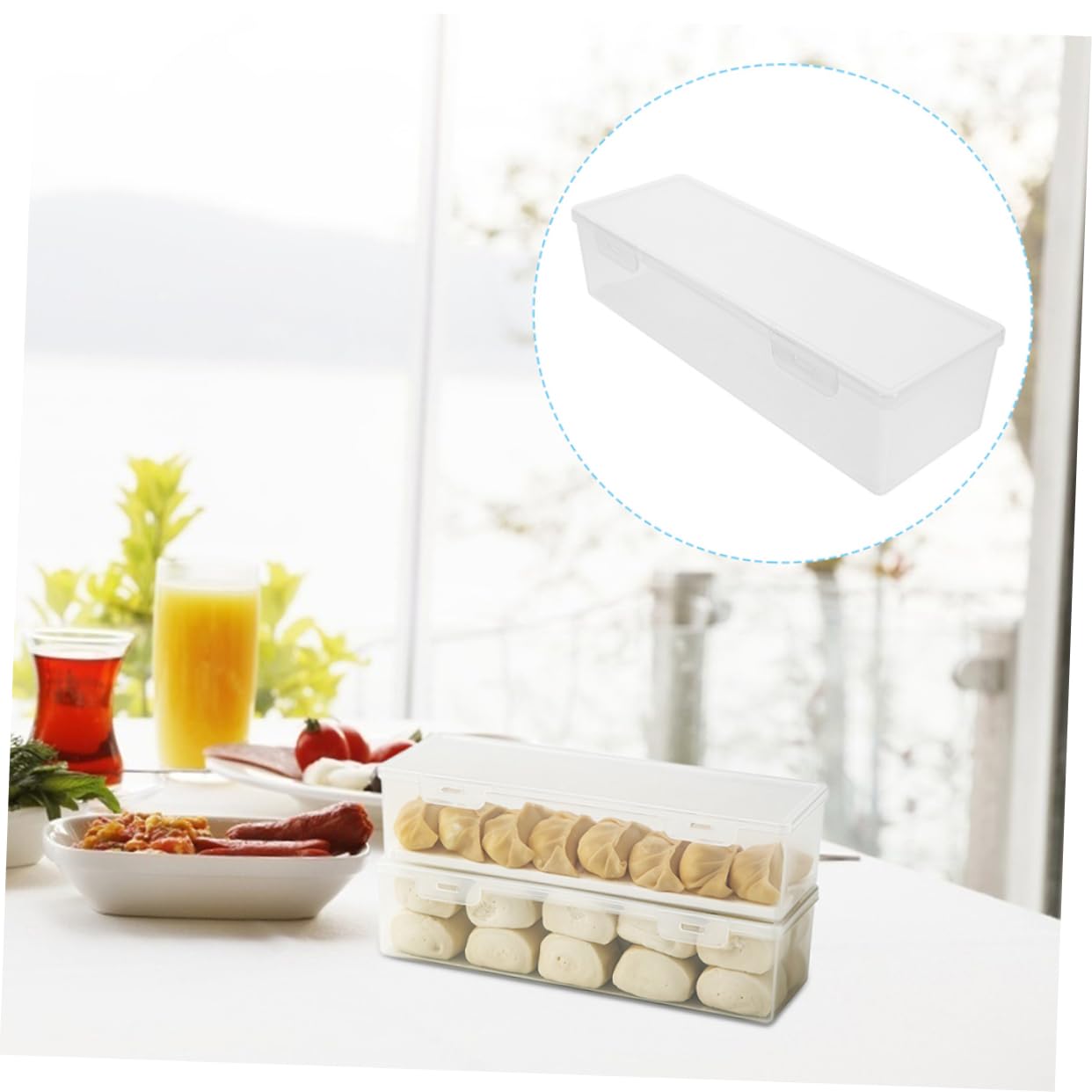 Mikinona Set de 3 Cajas Rectangulares de Plástico para Refrigerador, Capacidad 1560ml, Tapa Sellada para Conservar Alimentos y Optimizar el Orden la Cocina