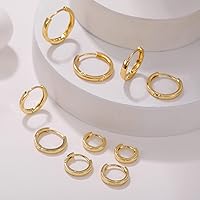 Vista 6 de Senteria 925 Sterling Silver Hoop Earring 5 Pairs Small Silver Hoop Earrings Hypoallergenic Silver Hoop Earring for Women Cartilage Sleepers Huggie