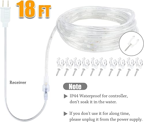 Miniatura 10 de Afirst Guirnalda de luces de bastón de caramelo de Navidad, guirnalda de luces LED de 30 pies, IP65, impermeable, conectable, luces de tubo para