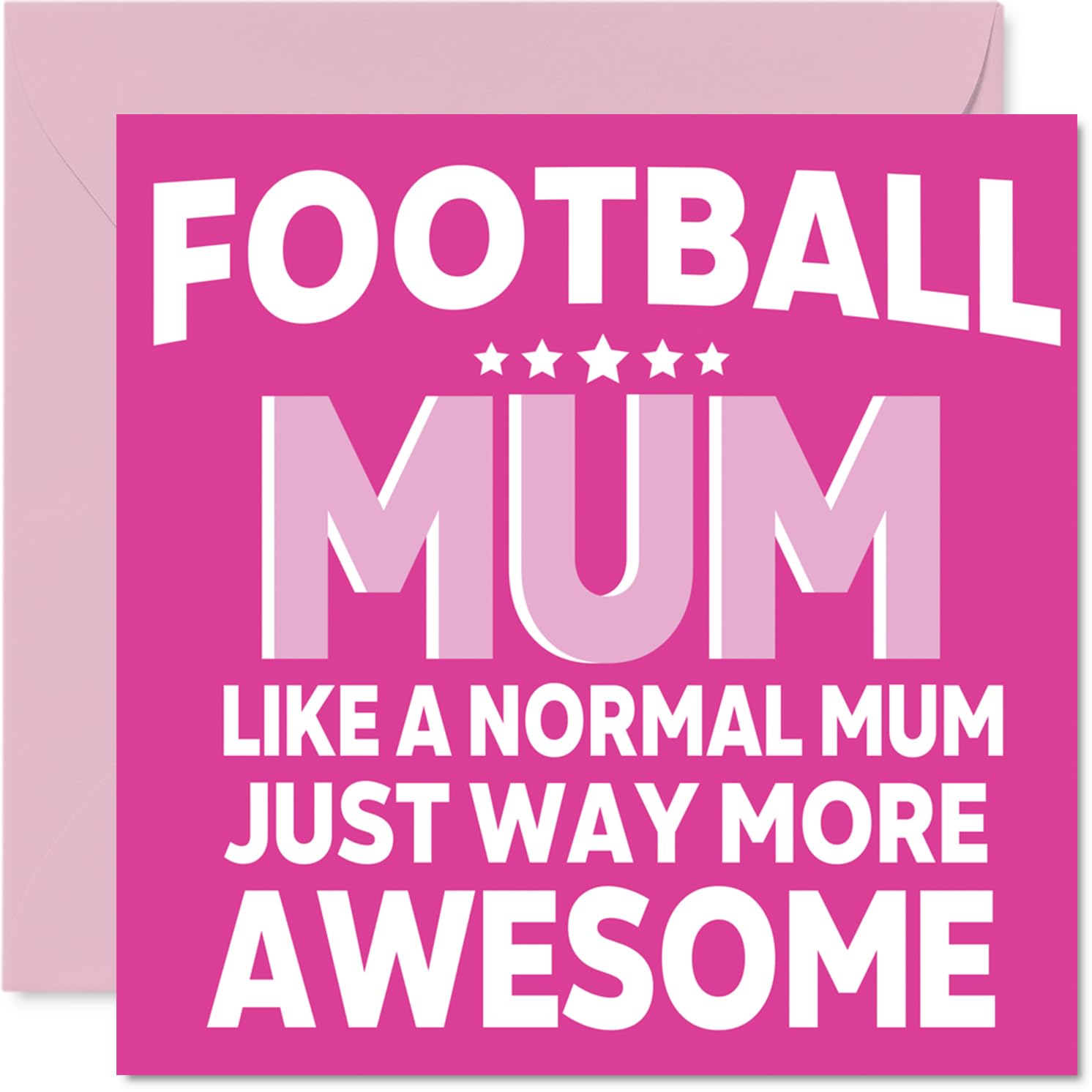 Football Birthday Card for Mum - Awesome Mum Sports - Happy Birthday Card for Women, 145mm Female Mother's Day Greeting Cards