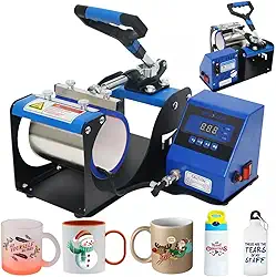 11oz Prensa Térmica De Sublimação Em Caneca Máquina De Prensa De Café Copo De Cerveja Caneca (Azul 110V)