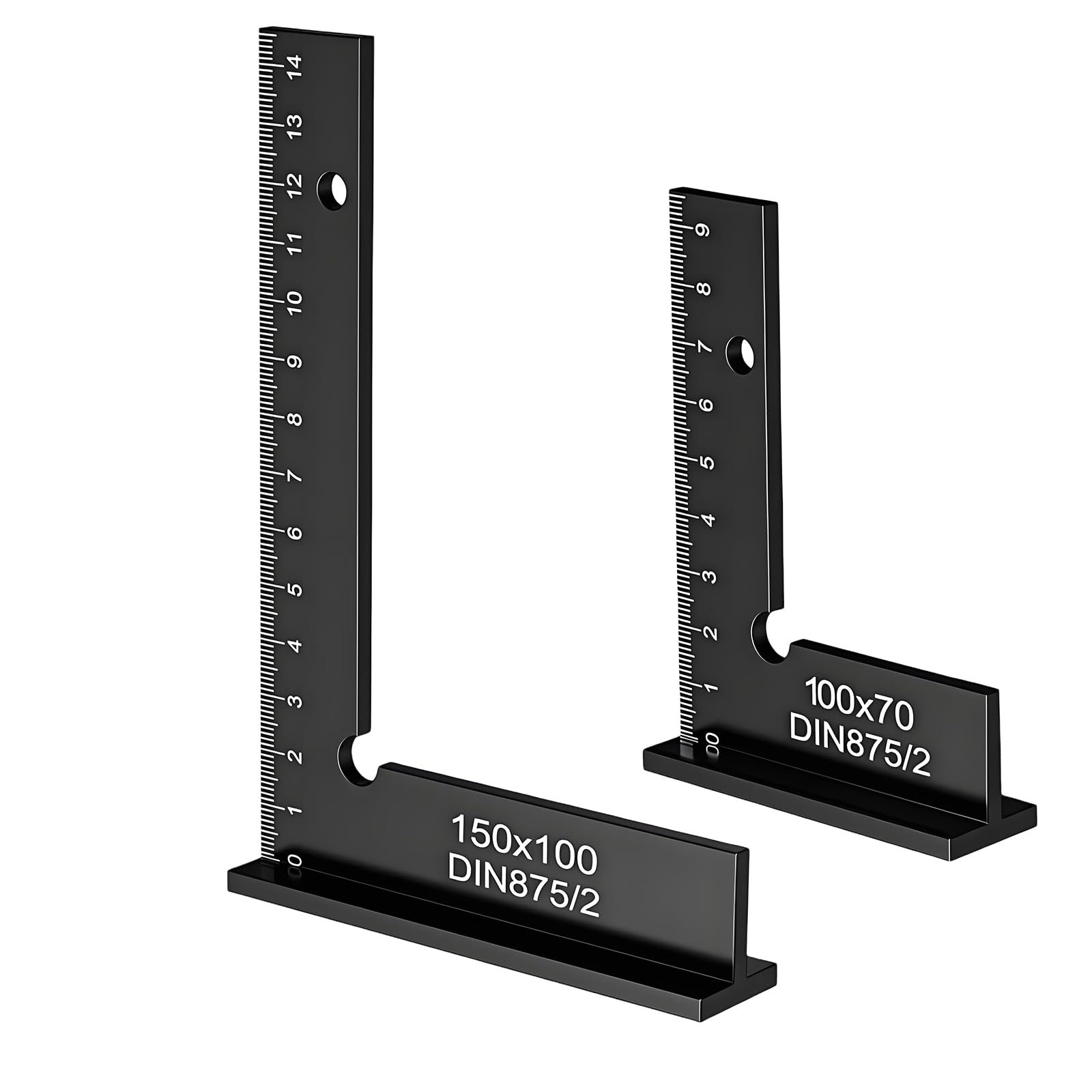 Schlosserwinkel Set 2 Stück, 90° Anschlagwinkel mit Größen 100 x 70mm und 150 x 100mm – für präzise Arbeiten im Metallbau und Werkstatt