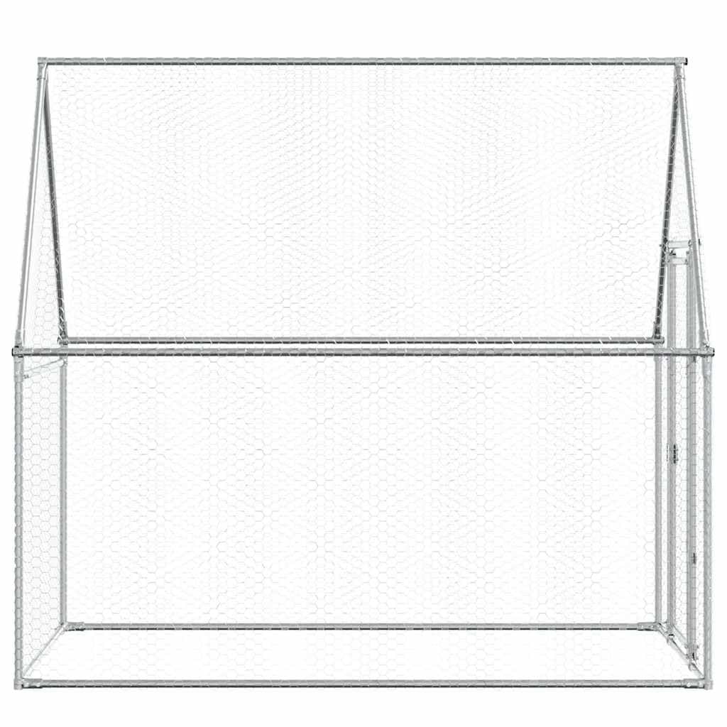 vidaXL Gabbia per Polli Argento 200x100x190 cm in Acciaio Zincato