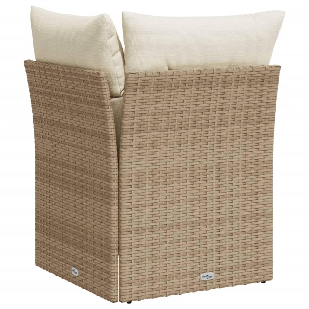Gecheer Divano Angolare da Giardino con Cuscini Beige in Polyrattan,Divani,da Giardino,per Esterno,Salottini,Salotto da Giardino,da Esterno,Divano Modulare,Set da Giardino,366074