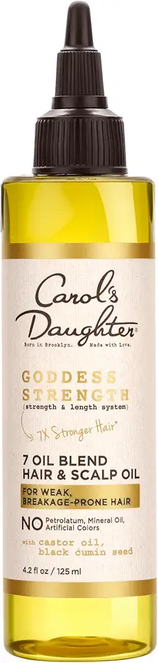 Carol's Daughter Goddess Strength 7 Oil Blend Scalp and Hair Oil for Waves, Coils and Curls, Hair Treatment with Castor Oil, 4.2 Fl Oz Cradle to Cradle Certified