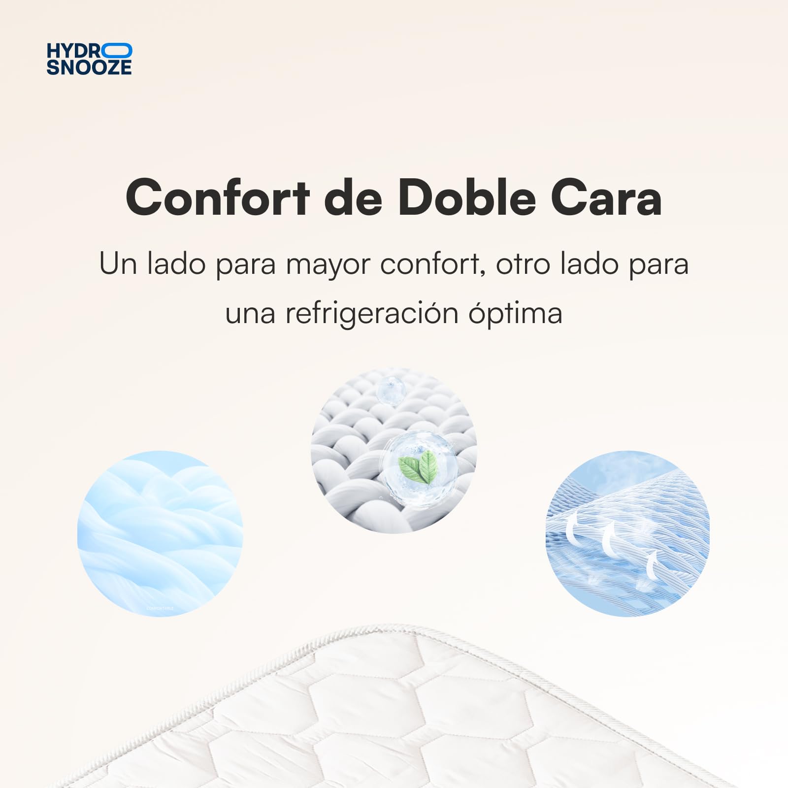 HydroSnooze colchoncillo con Agua para Enfriar/Calentar, Control de Temperatura 15℃~55℃, Ideal para Personas calurosas, tamaño EU Super King (180x200 cm)