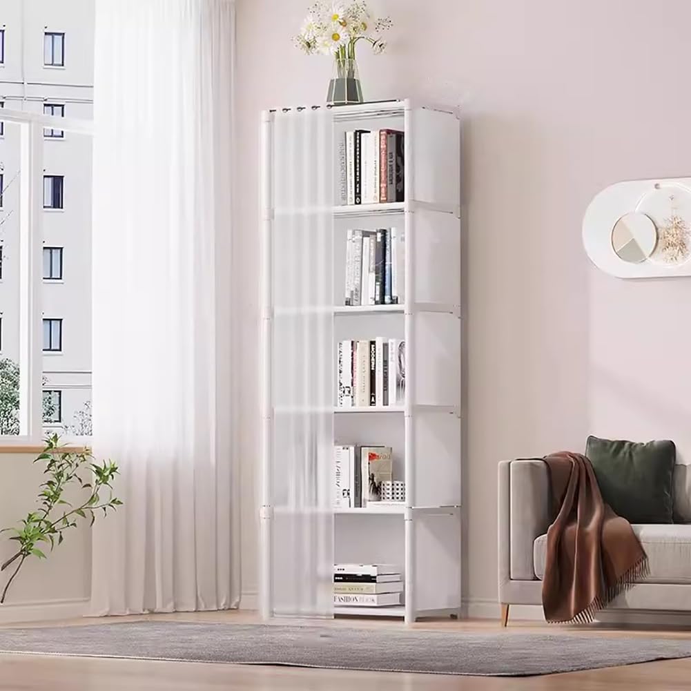 Estantería De Cubos De Exhibición Independiente, Estante De Almacenamiento Ensamblado De Piso, Estantería De Gabinete Vertical Multifuncional,White b