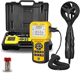 Professional HVAC Anemometer 846A, Wind Speed Meter with Telescopic Sensor, Air Flow Meter CFM CMM, with Data Storage Backlit LCD for Ventilation Sailing Drone Fishing (Suitcase Included)