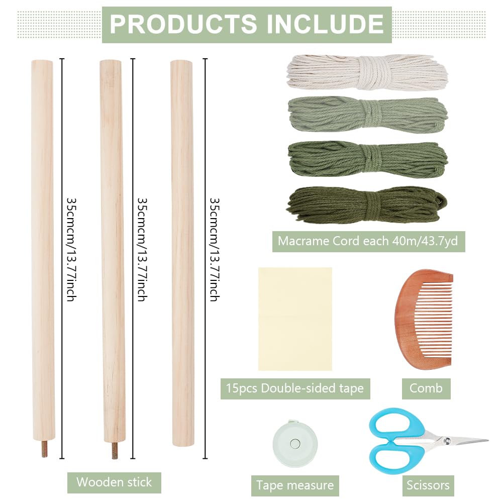 FREEBLOSS Set Macramé Feuille Kit Feuille Macramé Kit de Suspension Murale Macramé Feuille Macramé Feuille Palme Kits de Macramé pour Débutants Tapisserie de Feuilles de Macramé