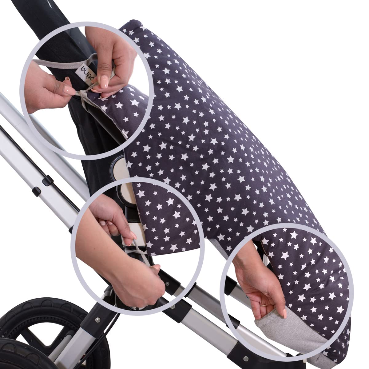 JYOKO Kids Manta Saco para Cochecito, portabebé, Algodón Primavera/Entretiempo (Winter Sky, ALGODÓN - 80 Cm)