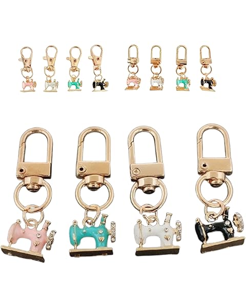 Mini Sewing Machine Keychains – a Stitch of Memory & Meaning, 4PCS Enamel Metal Machine Keychain, Handbag Bag Charms
