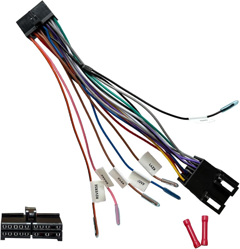 20 Pin Boss Wiring Harness Radio Stereo Connector for Aftermarket 16Pin Car Stereo Harness with SWC Reverse Antenna, Replacement for Boss AV DV XDVD, Stereo Plug for AV6116Bi DV516BT XDVD176BT