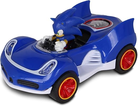 NKOK Sonic The Hedgehog All-Stars Racing Transformed Pull Back Racer - Sonic; No Batteries Required; Pull Back, Let go, and Watch Sonic Race