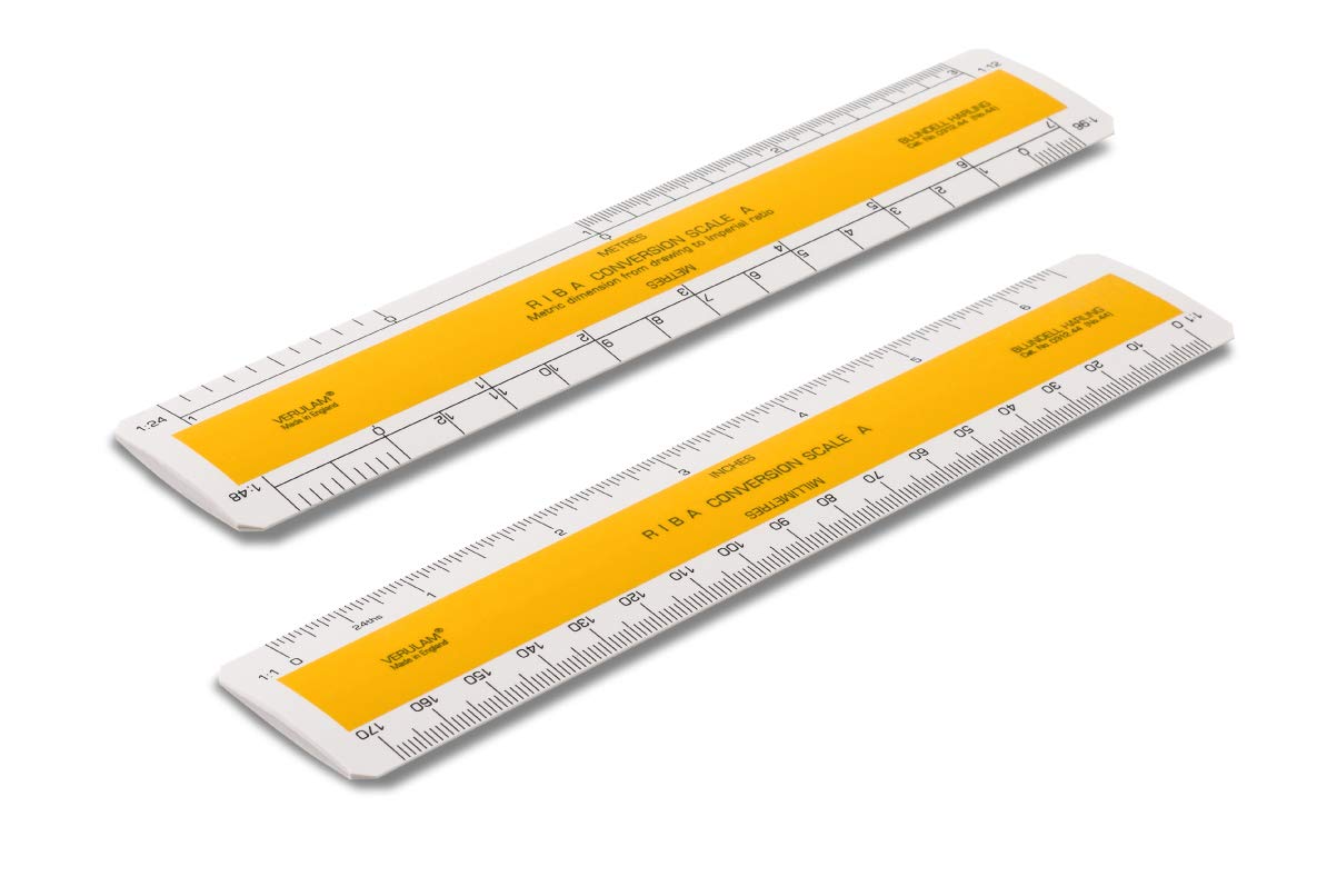 150mm Verulam Conversion Oval Scale Ruler (Metric Readings from Imperial Drawings). No.44 Scales
