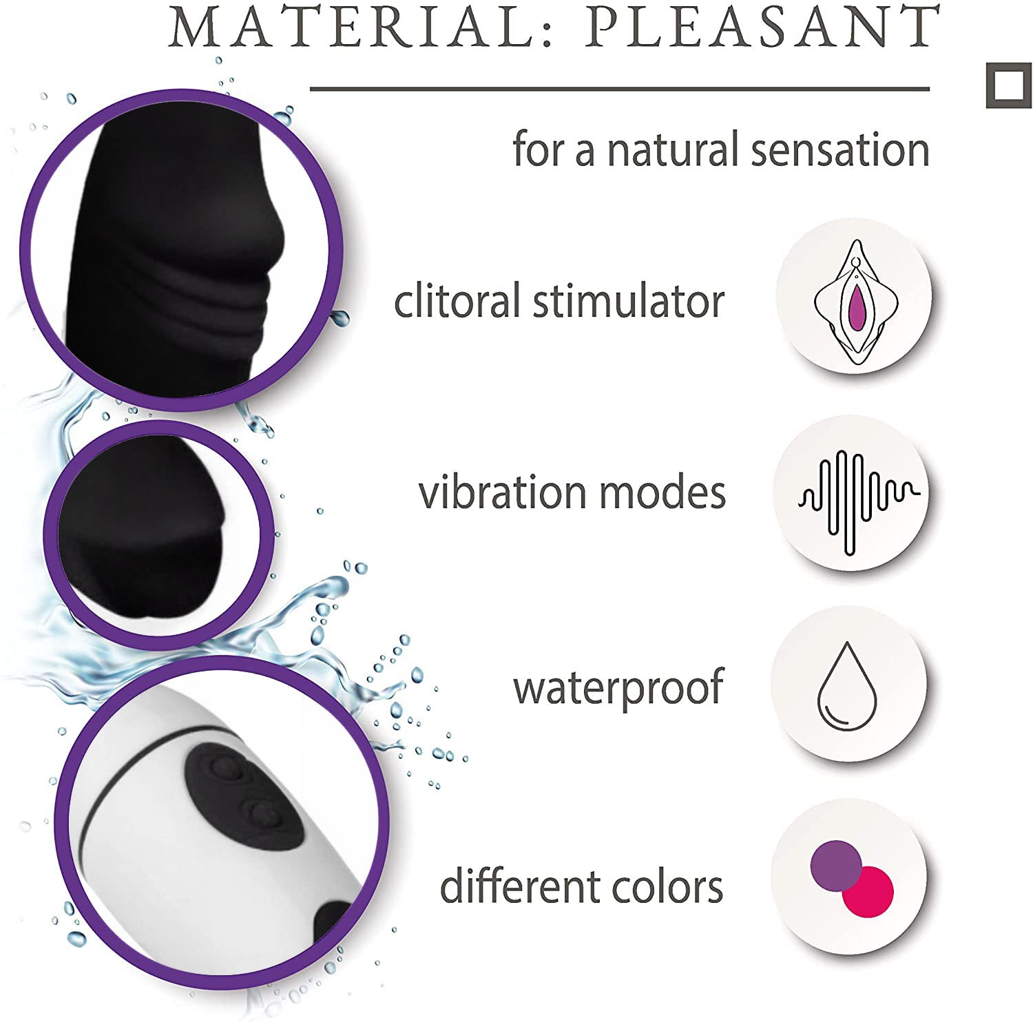 Vibratore Rabbit 19cm ⌀3cm – 30 Modalità, Nero Stimolatore Clitoride e Punto G in Silicone, Dildo Impermeabile, Sex Toy Donna, FOPS W25-3
