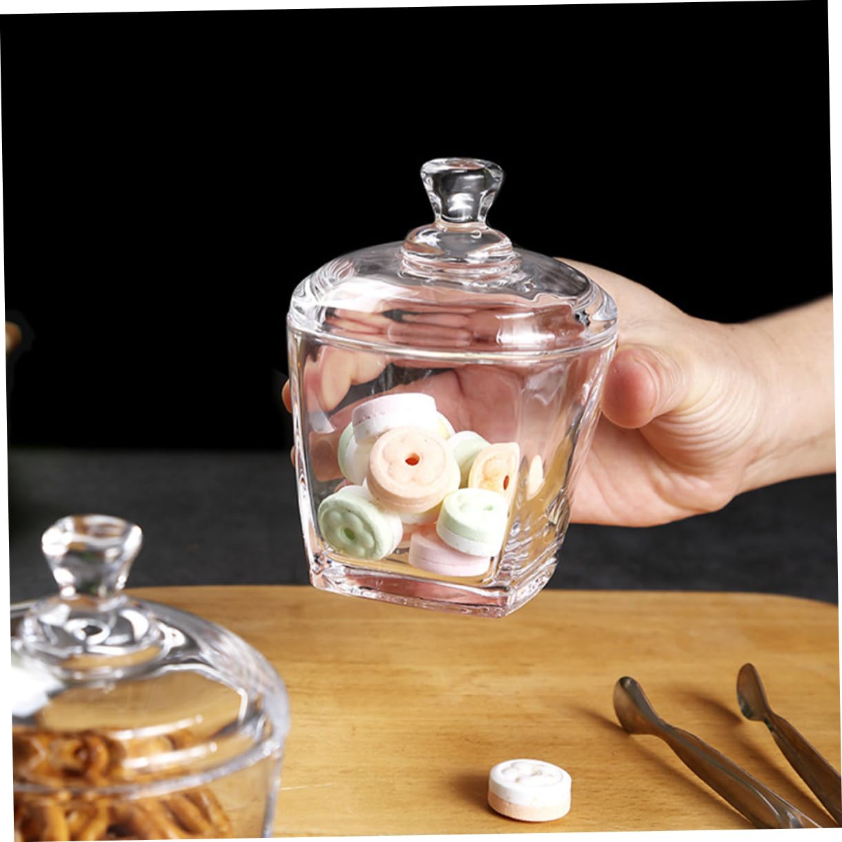Gatuida Glasdosen aus Klarem Glas zur Aufbewahrung von Süßigkeiten und Snacks 2 Stück 260ml mit Deckel Vielseitig und Einfach zu Befüllen für Küche und Vorrat