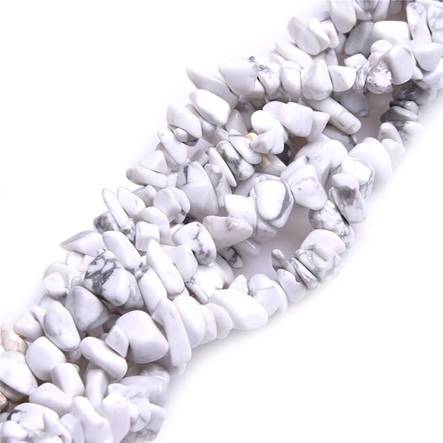 GEM-Inside Genuine Howlite Chips 5-8mm Gemstone Semi Precious for Jewellery Making 34" per Strand