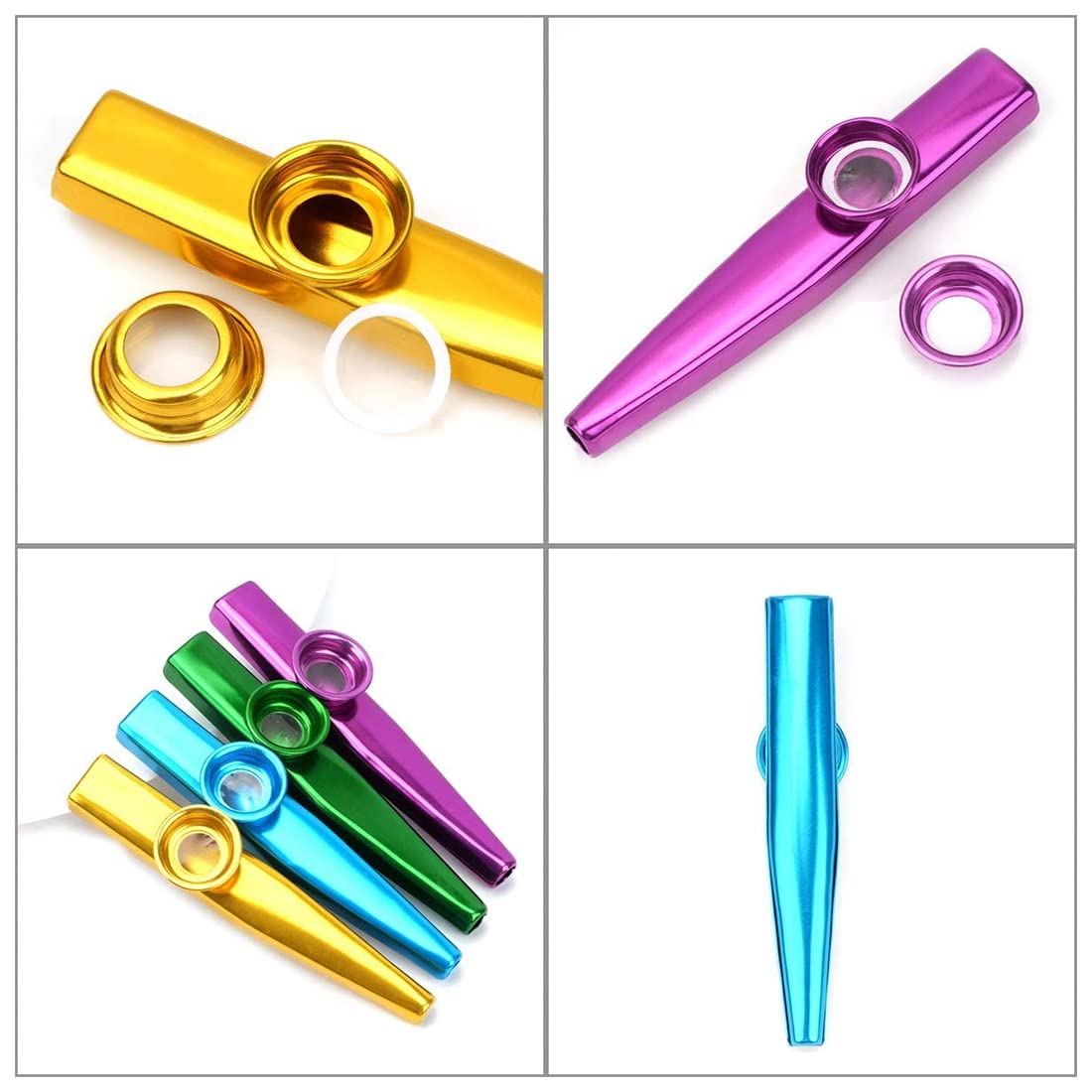 5 sztuk Kazoo Metal ze stopu aluminium z membraną do gitary lub harmonijki, instrument Kazoo, Cazou, Kazoo dla dzieci, prezent dla dzieci