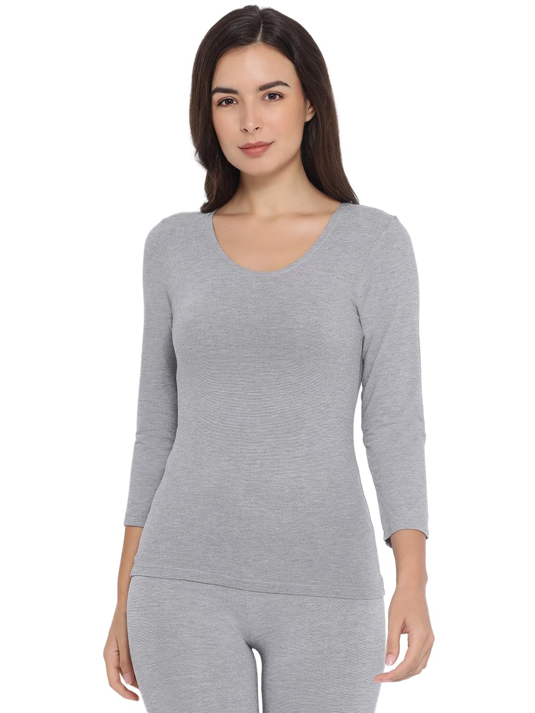 Wonder Thermal Deep Neck 3/4Th Sleeve Long Top for Women|Acrylic|Pack of: 1-image-17