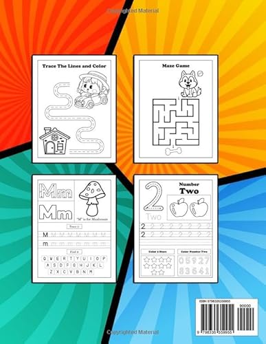 Alphabet & Number Tracing Book for Kids: Practice Pen Control, Writing, Coloring, Games, and More. F