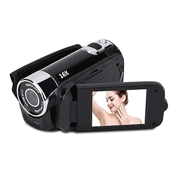 Ejoyous Camcorder, Full HD Handheld Video Camera 16X High Definition Digital Cam Recorder 2.4 Inch LCD Screen DV Camera for Vlogging Recording (US Standard)