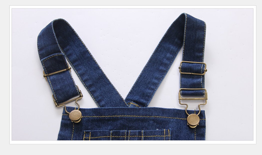KIDSCOOL SPACE Petites Filles Jean Robe Tutu Salopette,Salopette En Denim Ajustable