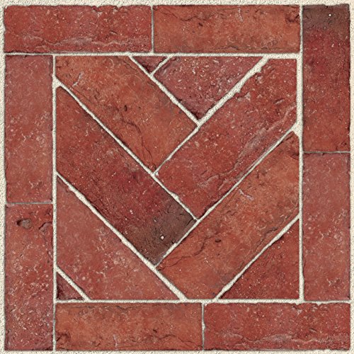 Con-Tact Brand FloorAdorn Vinyl Floor Appliques Self-Adhesive, Decorative and Removable Tiles, 12"X12", Brick