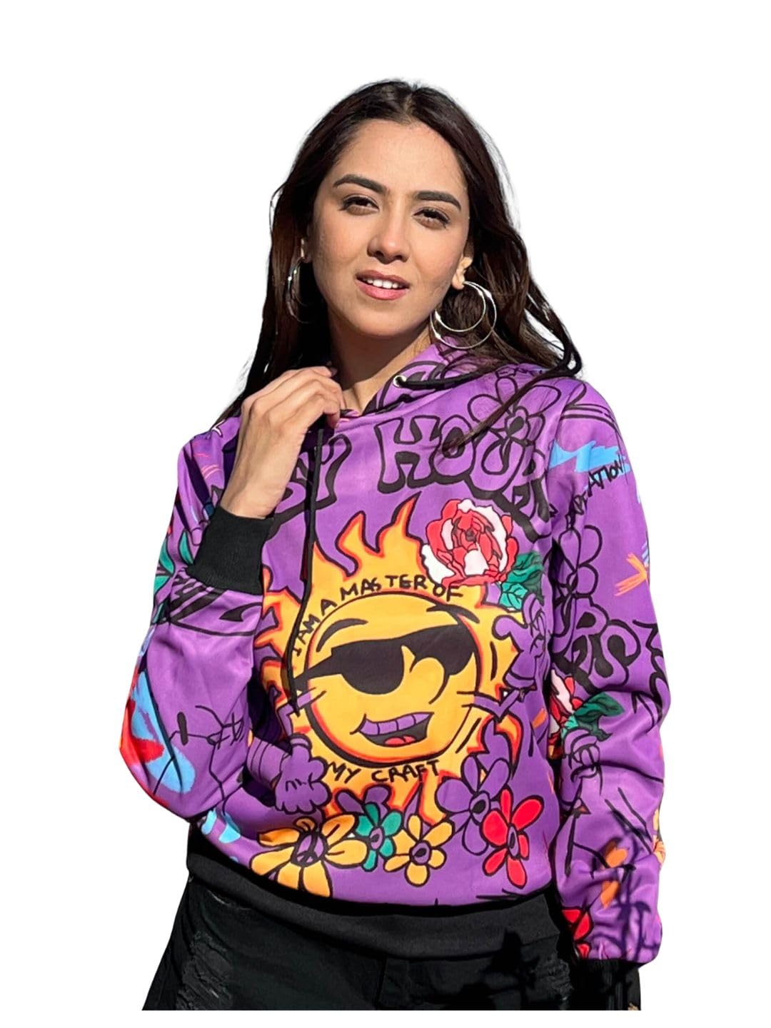 Women's Printed Purple Sweatshirt- Fleece Style Full Sleeve for Office, Casual, Festive & Party (12023)-image-19