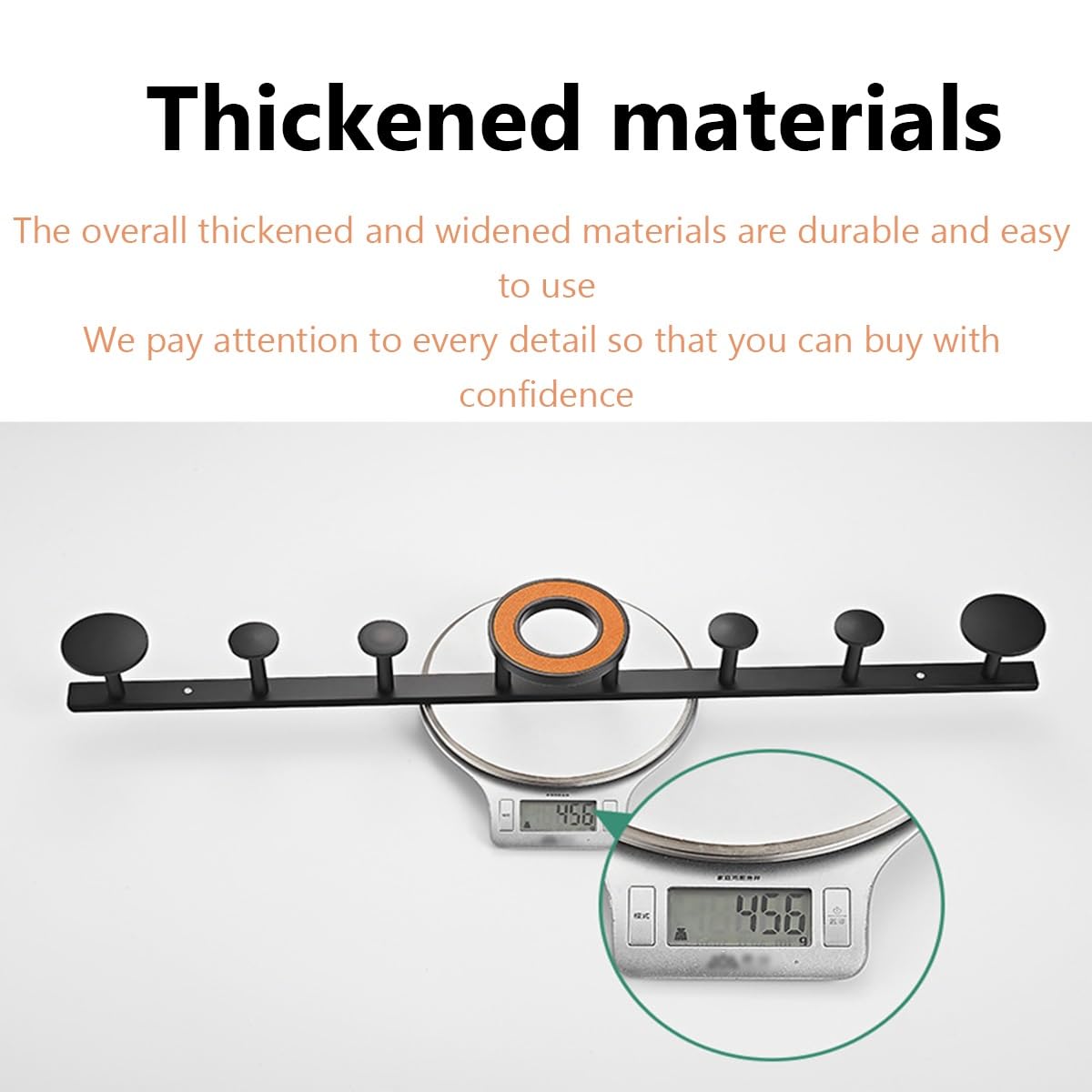 7/8-Haken Aus Aluminiumlegierung, Wandgarderobe Aus Aluminiumlegierung, Kreativer Ring Garderobenhaken, Einfacher Und Stilvoller Wandhaken, Geeignet Für Den Eingangsbereich, Hinter Der Tür(Orange,80cm