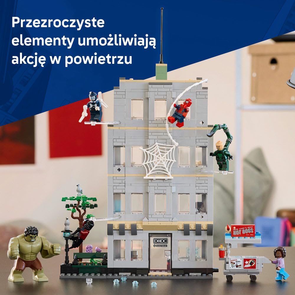 LEGO | Marvel Epickie starcie: Spider-Man kontra Hulk 76350 | Zabawka dla 8-latka, 6 postaci Marvel z filmu, prezent dla fana Spider-Mana, zestaw klocków dla dzieci, 534 elementy