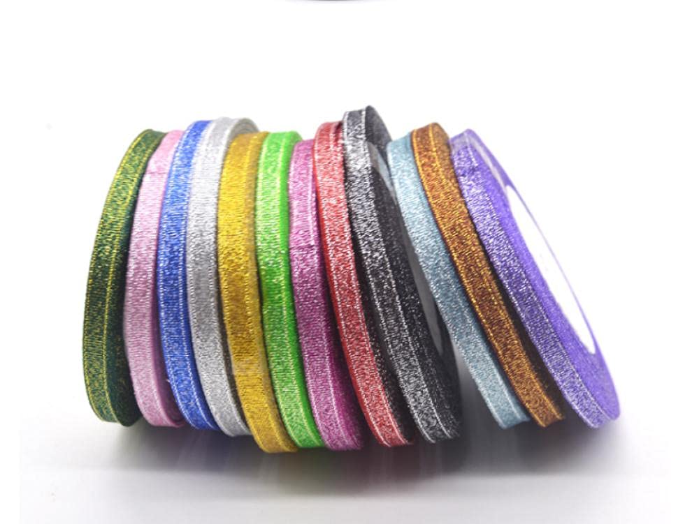 Ribbons For Gift Wrapping Ribbon For Fabric Satin Ribbons Zielona Cebula Z Srebrną Cebulą, Zielona Cebula Z Opakowaniem Prezentowym, Łuk, Kolor, Boże Narodzenie Ze Wstążką 6Mm-Kawa 6 Mm [2 Objętości]