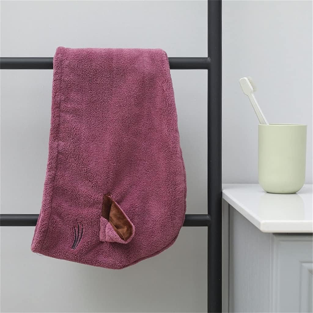 Hair Drying Cap Strong Water Absorbent Quick Dry Wipe Towel Thicken Cute Headscarf(Gray)