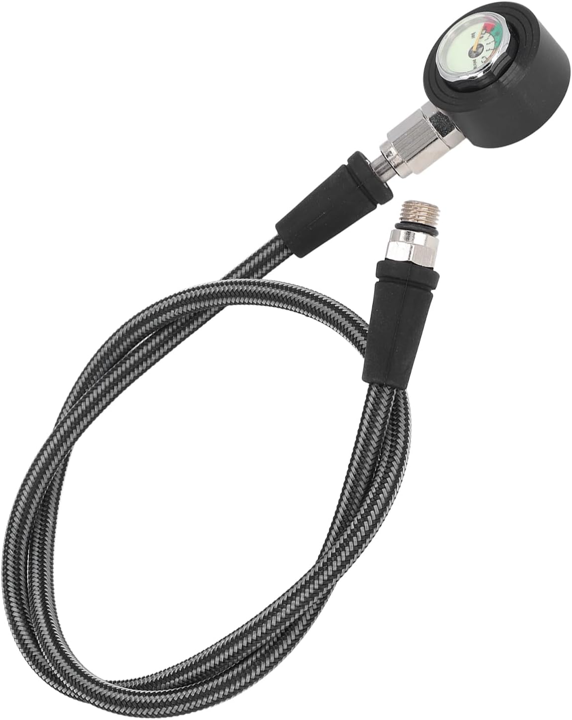 Fabater Diving Pressure Gauge, 360 Rotatable Metal Diving Pressure Gauge, Luminous Submersible Pressure with High Pressure Hose, Underwater Dive Equipment (80cm)