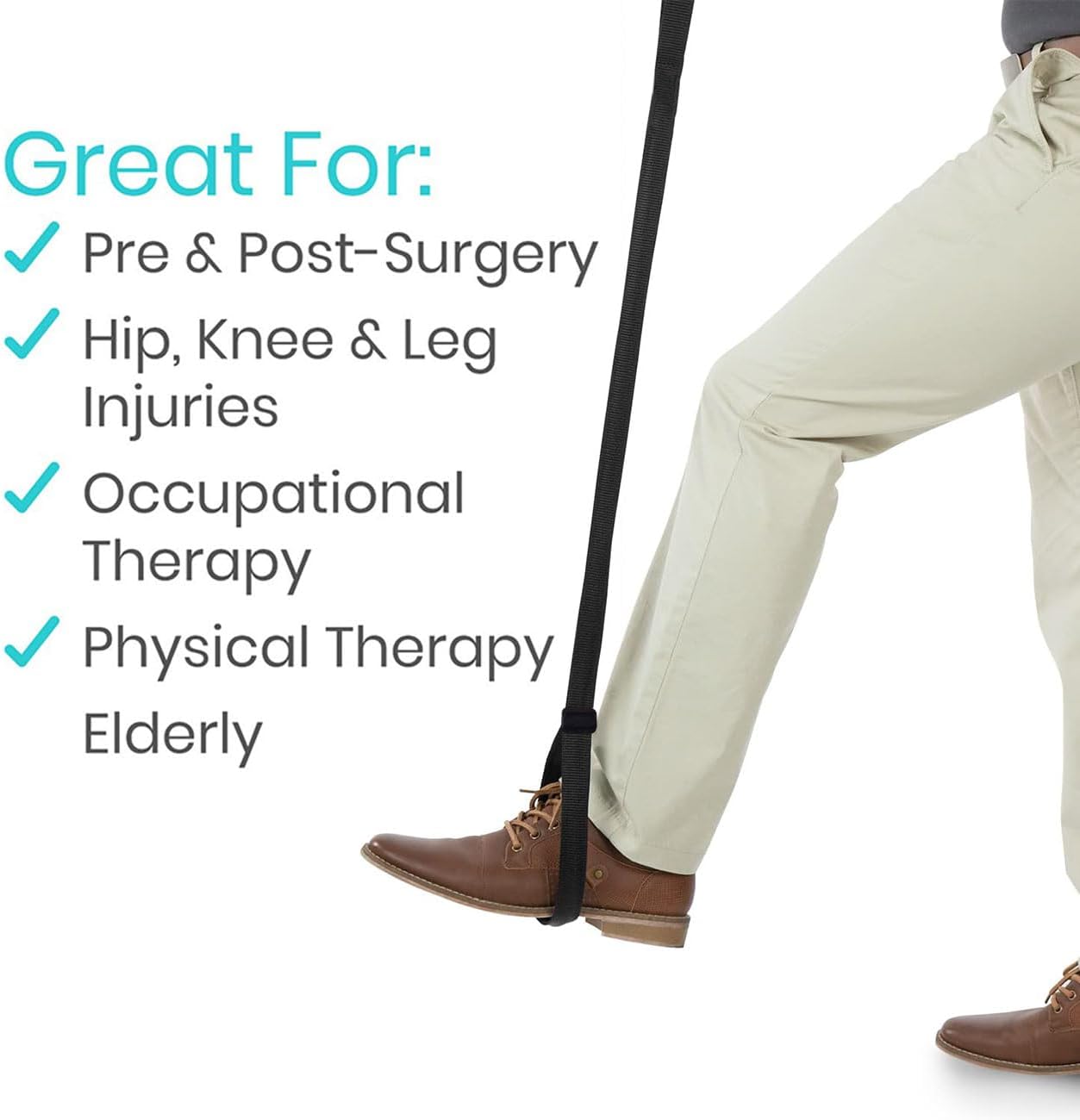 43 Inch Long Leg Lifter, Leg Lifter After Hip Replacement&Knee Surgery Recovery Aids Kit,Leg Lifters Getting Legs in and Out of Bed,Car,Wheelchair