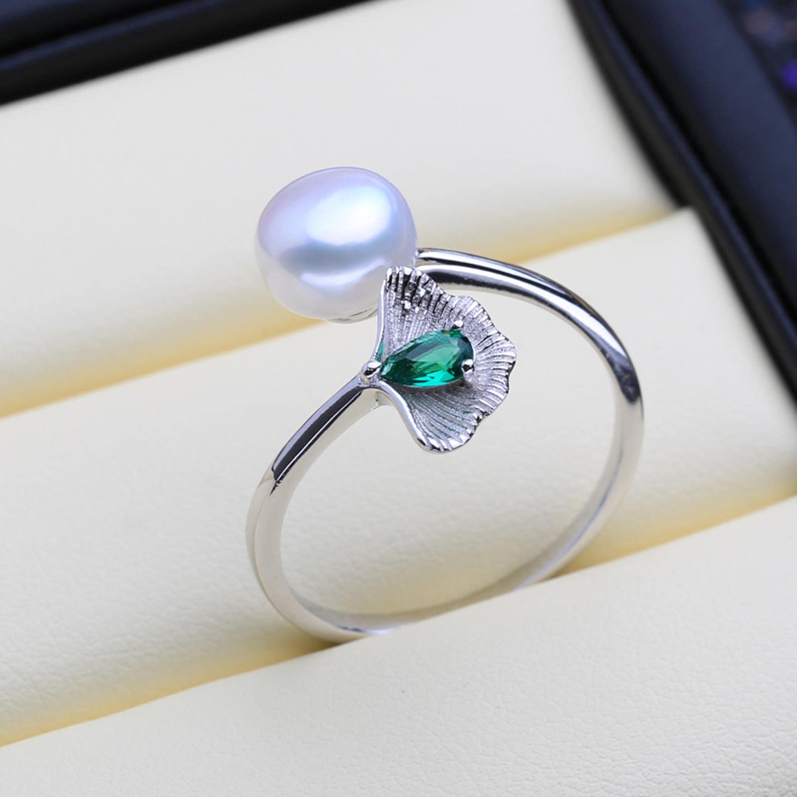 925 Sterling Silber Smaragd Perle Schmuck Sets Natürliche Ohrstecker Böhmische Anhänger Halskette Frauen Grüne Steine ​​ring
