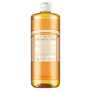 Dr Bronners - Pure-Castile Liquid Soap Citrus 32 ounce - Made with Organic Oils 18-in-1 Uses Face Body