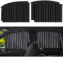 STEPALZZ VEXA 4pcs Magnetic Car Window Curtains | Car Side Window Sun Shade & Privacy Cover | Removable Magnetic Curtain Slider | UV & Heat Reduction for Rear & Side Windows