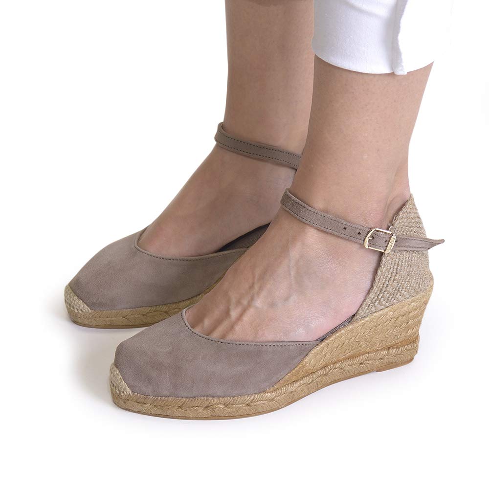 Toni Pons Lloret-5 - Keil-Espadrille für Damen in Uni-Tönen Veloursleder.