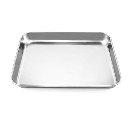QWORK Stainless Steel Surgical Tray, for Medical Instruments, Tattoo, Surgical Supplies, 10 1/4 x 7 7/8 x 1 inch, 1 Pack - 10 1/4" x 7 7/8" x 1" - 1 Pack