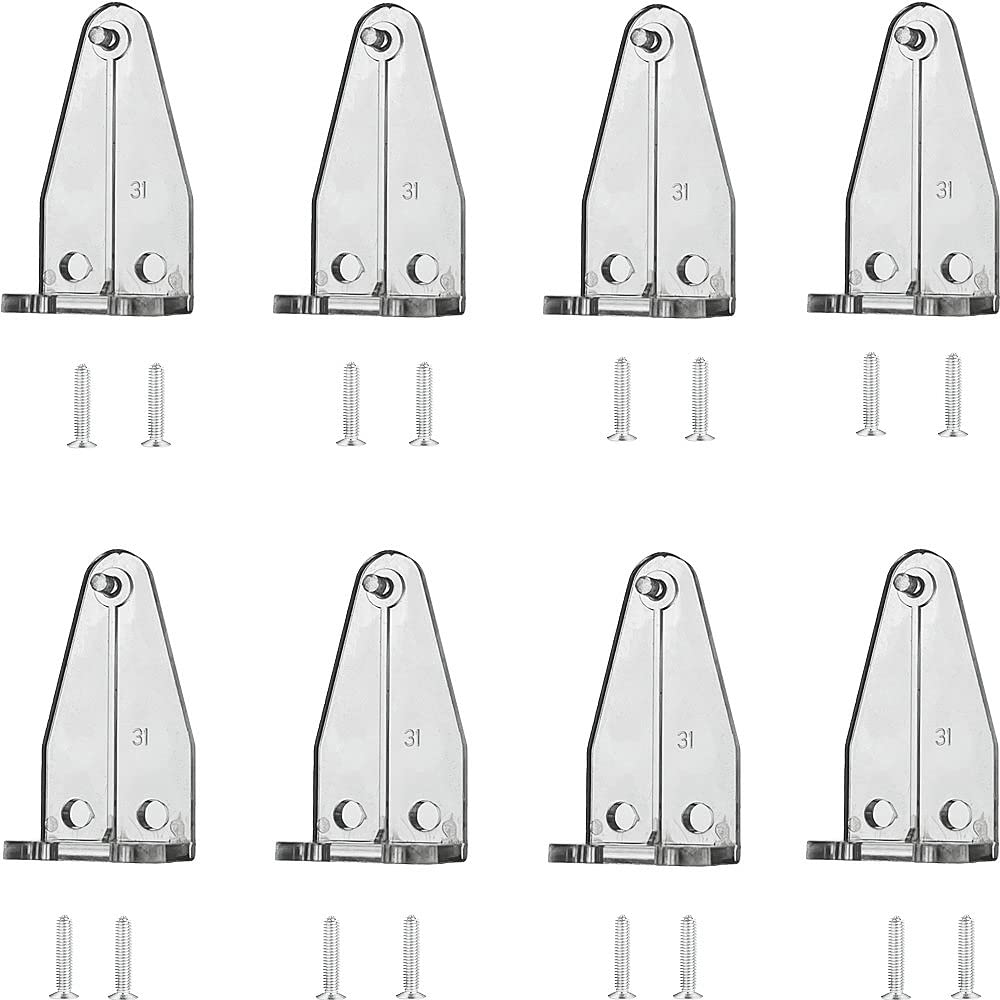 8pcs Hold Down Bracket for 2" Blinds Bottom Rail Hold Clips Clear Plastic with Install Screws