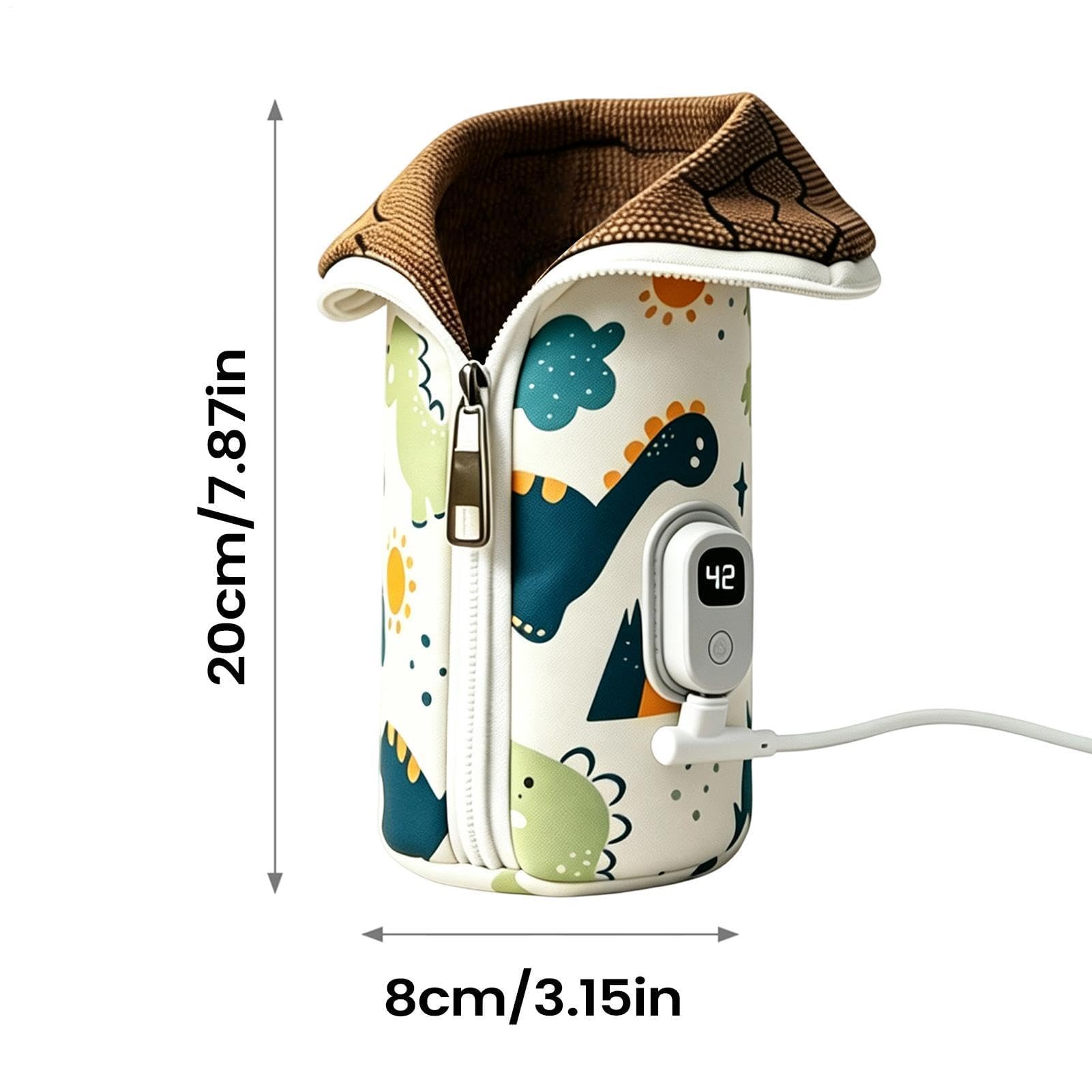 Pokrywa butelki z cyfrowym wyświetlaczem, regulowana temperatura, podgrzewacz do butelek do karmienia do domu, podróży, przedszkola, torby na pieluchy, kuchni, wózka, samolotu